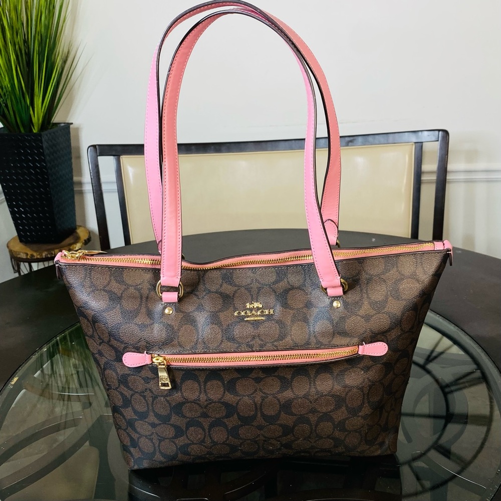 Coach Gallery Tote in Signature Canvas Large Size Brown Bag Women 79609 - Picture 5 of 16